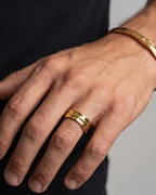 Bruce & Co Ocean – Sculpted Adjustable Open Ring, 18K Gold-Plated Steel