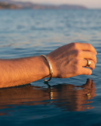 Bruce & Co Ocean – Sculpted Adjustable Open Ring, 18K Gold-Plated Steel
