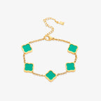 Bruce & Co Golden Clover – Five Quatrefoil Chain Bracelet