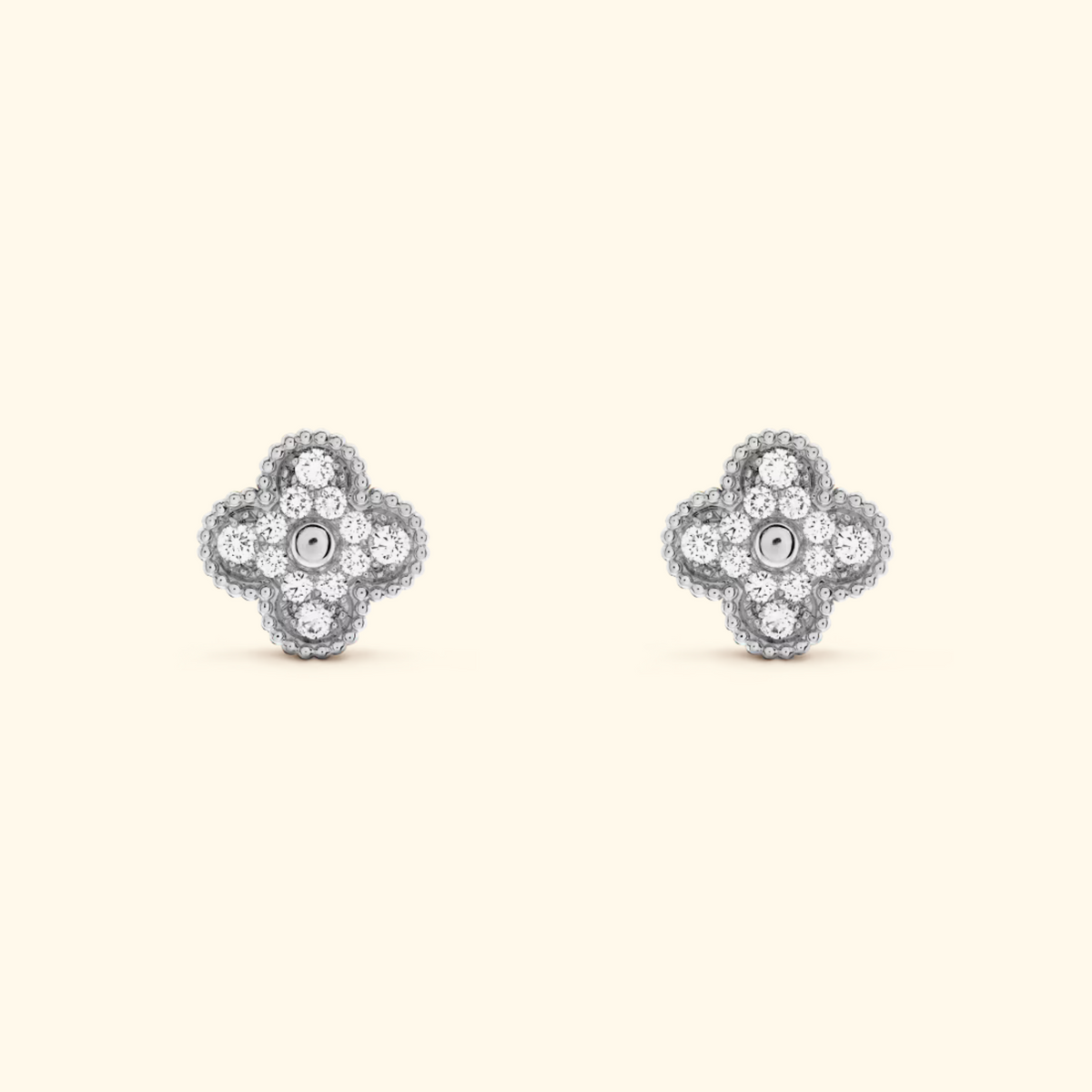 Bruce & Co Clover Stud Earrings with Decorative Details