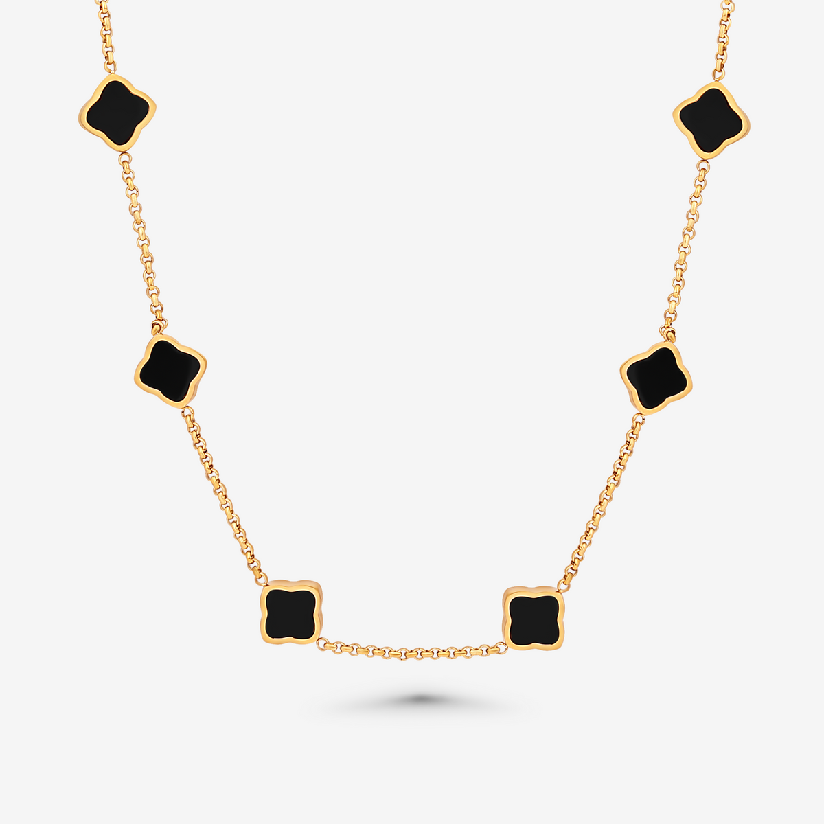 Bruce & Co Seven Quatrefoil Station Necklace