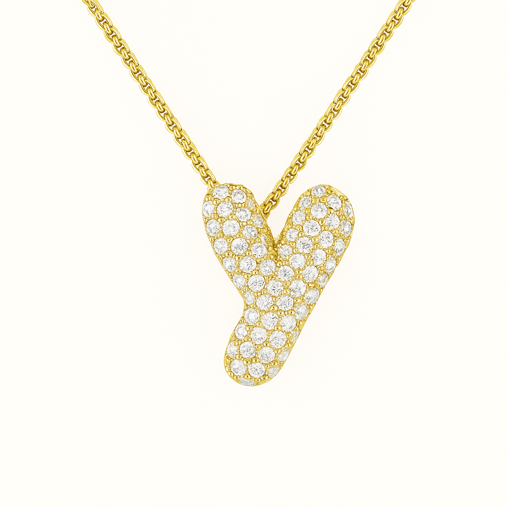 Bruce & Co Bubble Initial Crystal Necklace, A–Z, 18 in