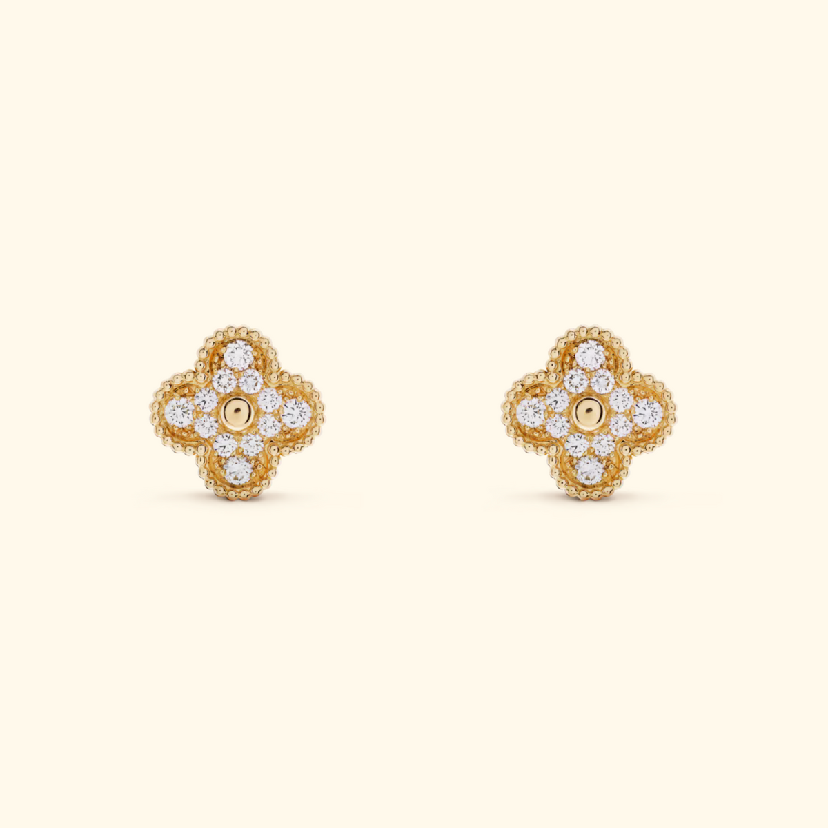 Bruce & Co Clover Stud Earrings with Decorative Details