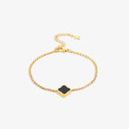Bruce & Co Black Quatrefoil Charm Bracelet