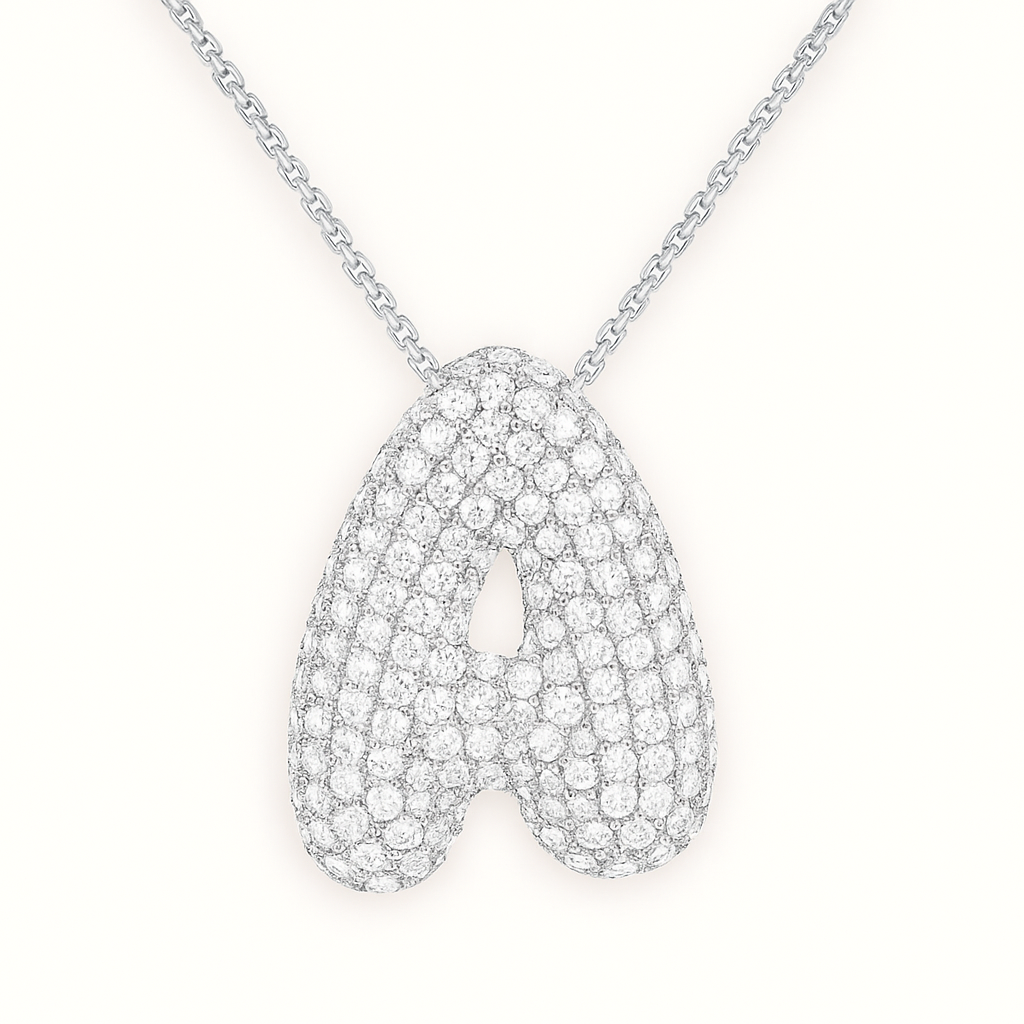 Bruce & Co Bubble Initial Crystal Necklace, A–Z, 18 in