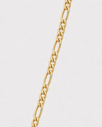 Bruce & Co Men’s 18K Gold-Plated Figaro Chain Necklace, 6 mm