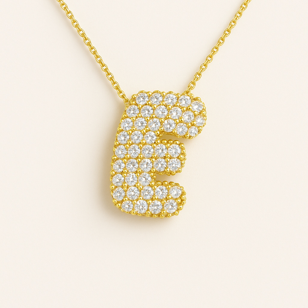 Bruce & Co Bubble Initial Crystal Necklace, A–Z, 18 in