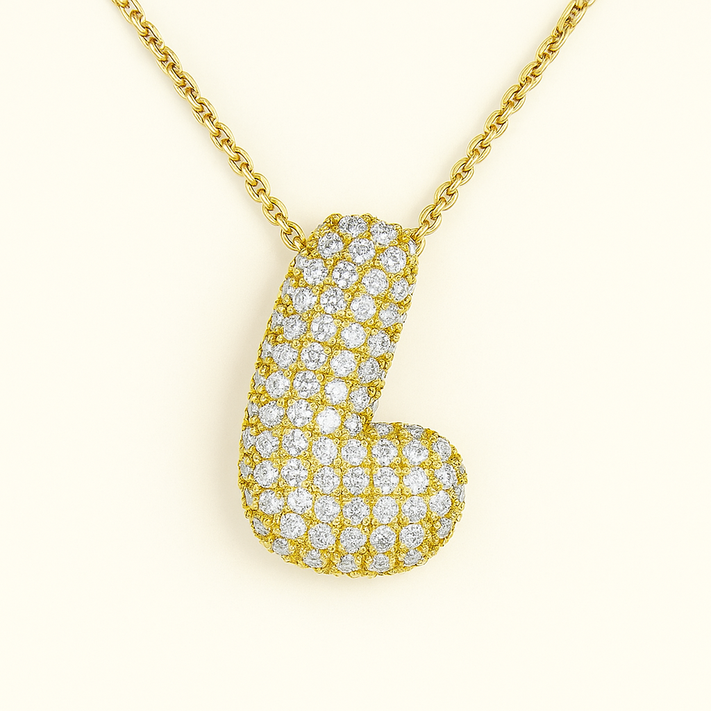 Bruce & Co Bubble Initial Crystal Necklace, A–Z, 18 in