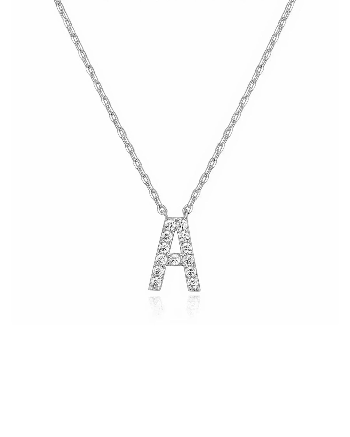 Crystal Initial Pendant Necklace, A–Z