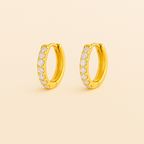 Bruce & Co Alexandria – Single Row Pave Huggie Hoops