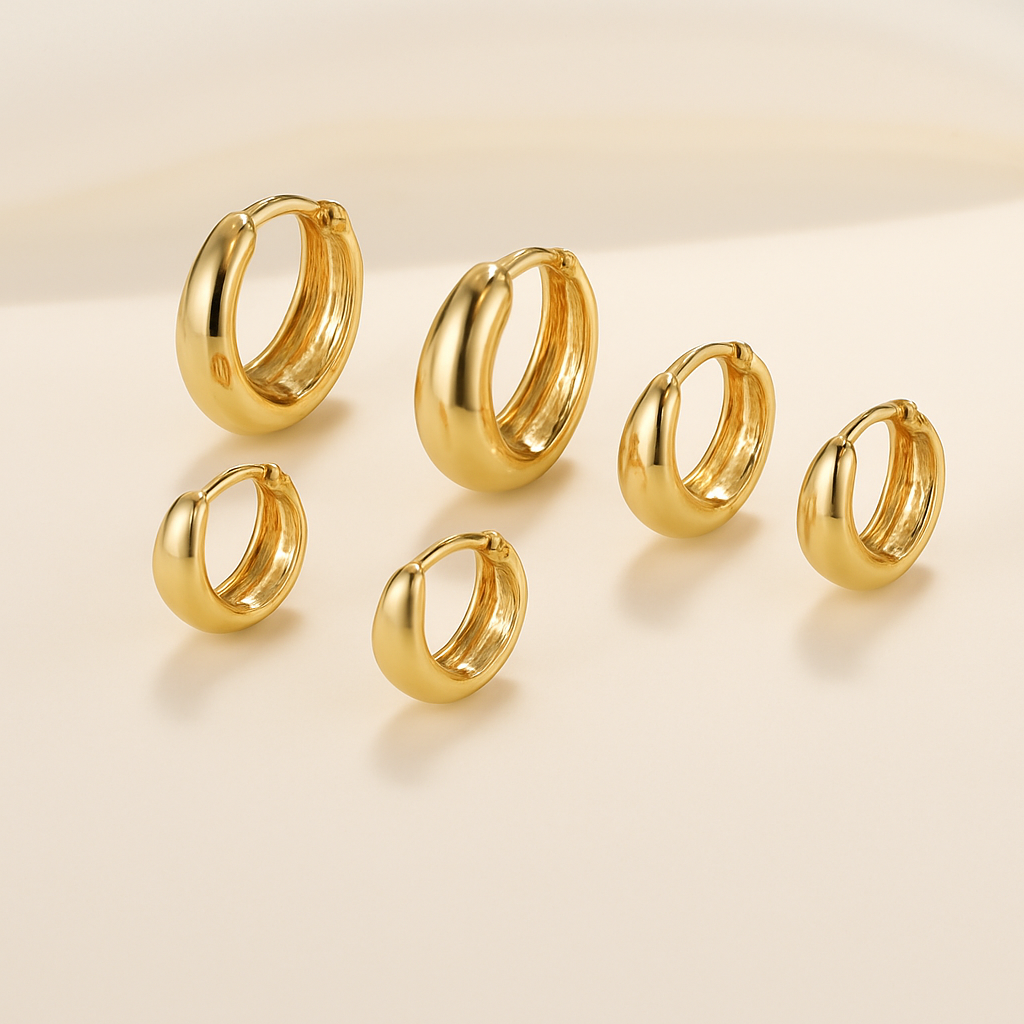 Bruce & Co Hilda – Rounded Mini Hoop Earrings, 10–14 mm