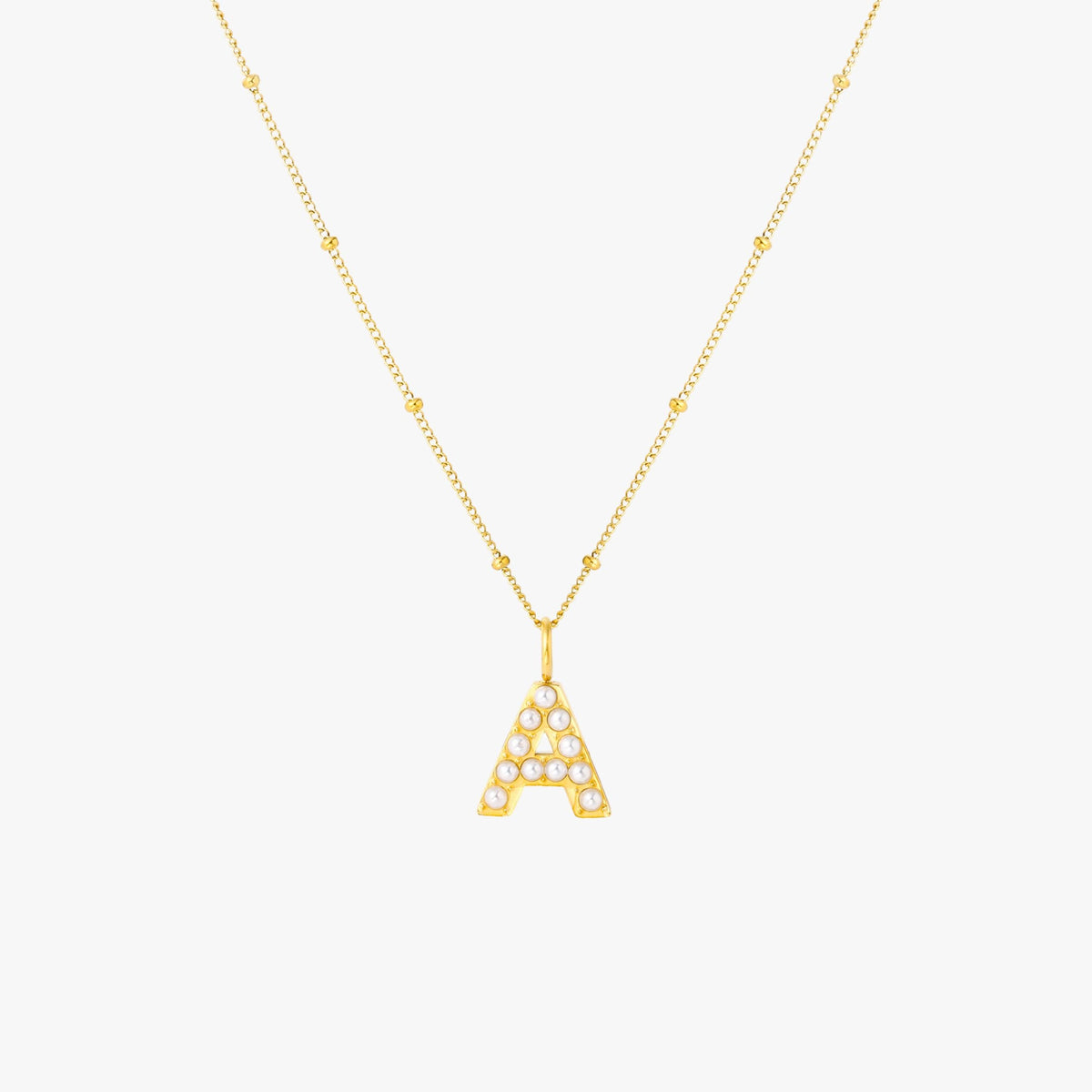 Bruce & Co Mother-of-Pearl Initial Necklace, A–Z