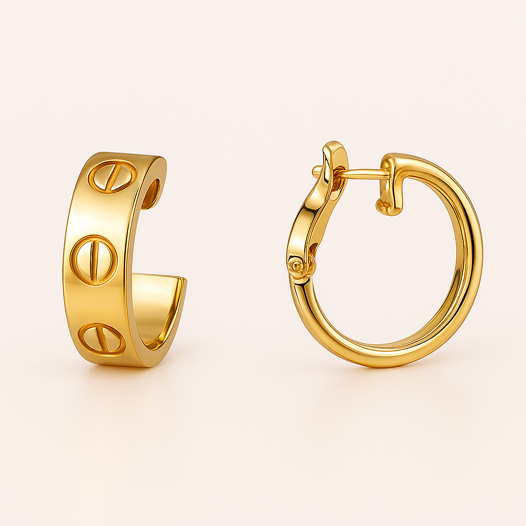 Bruce & Co Love – Screw Detail Hoop Earrings