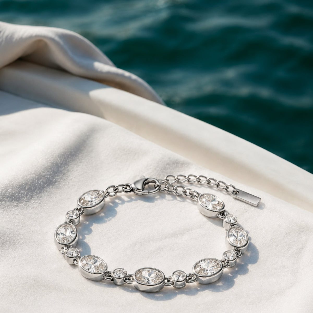 Bruce & Co Aura – Bezel Set Zircon Station Bracelet