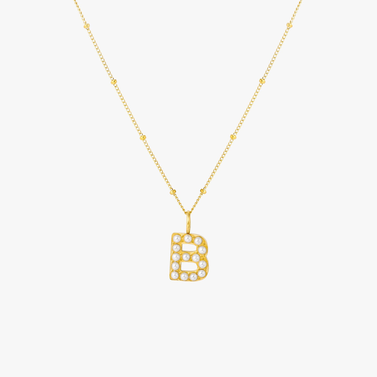 Bruce & Co Mother-of-Pearl Initial Necklace, A–Z
