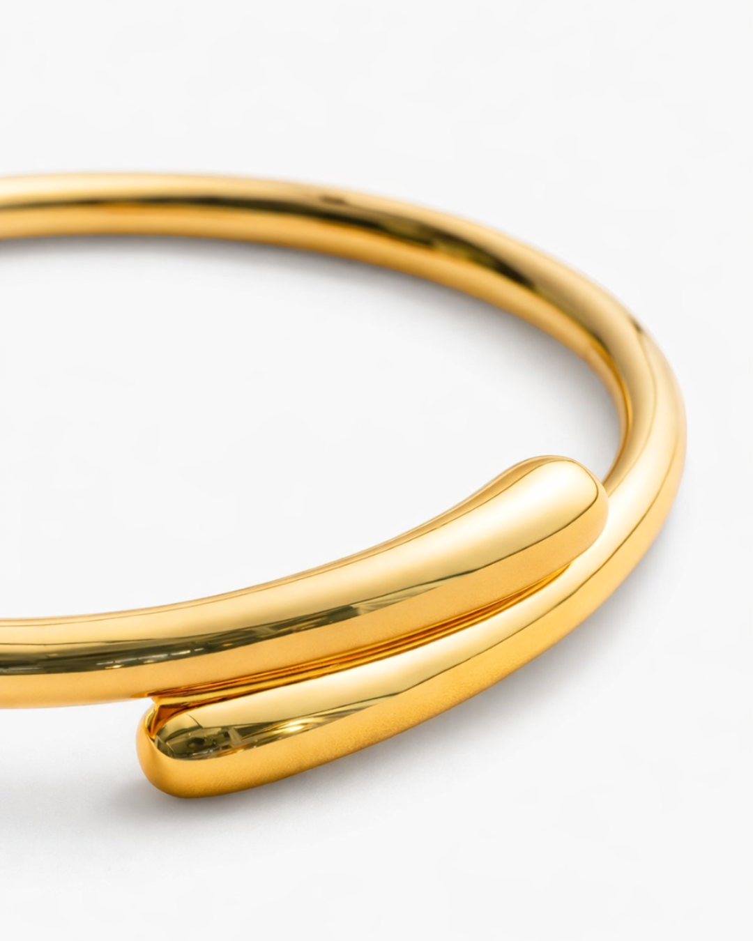 Bruce & Co Open Overlap Bangle Bracelet, Gold-Plated Stainless Steel