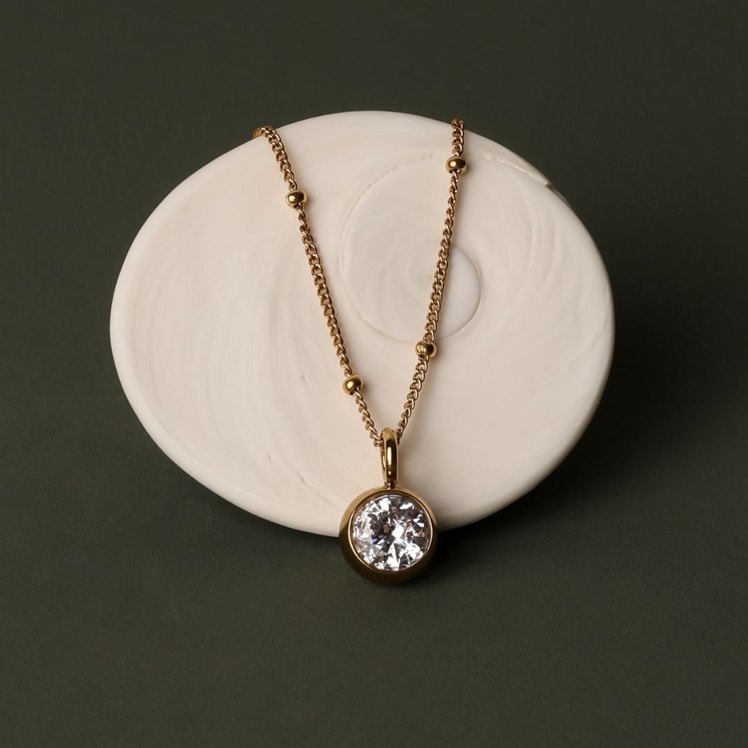 Bruce & Co Round CZ Birthstone Necklace, 9 mm
