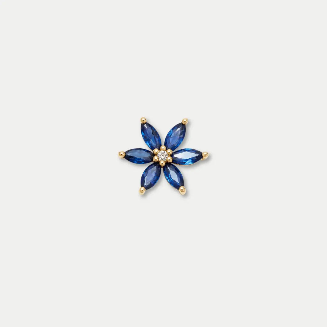 Bruce & Co Sapphire Bloom – Blue Petal Flower Charm