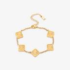 Bruce & Co Golden Clover – Five Quatrefoil Chain Bracelet