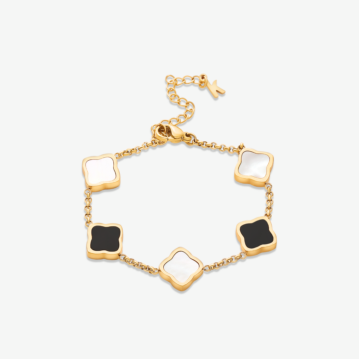 Bruce & Co Golden Clover – Five Quatrefoil Chain Bracelet