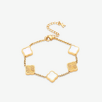 Bruce & Co Golden Clover – Five Quatrefoil Chain Bracelet