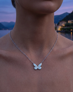 Bruce & Co Blue Butterfly Pendant Necklace, 925 Sterling Silver