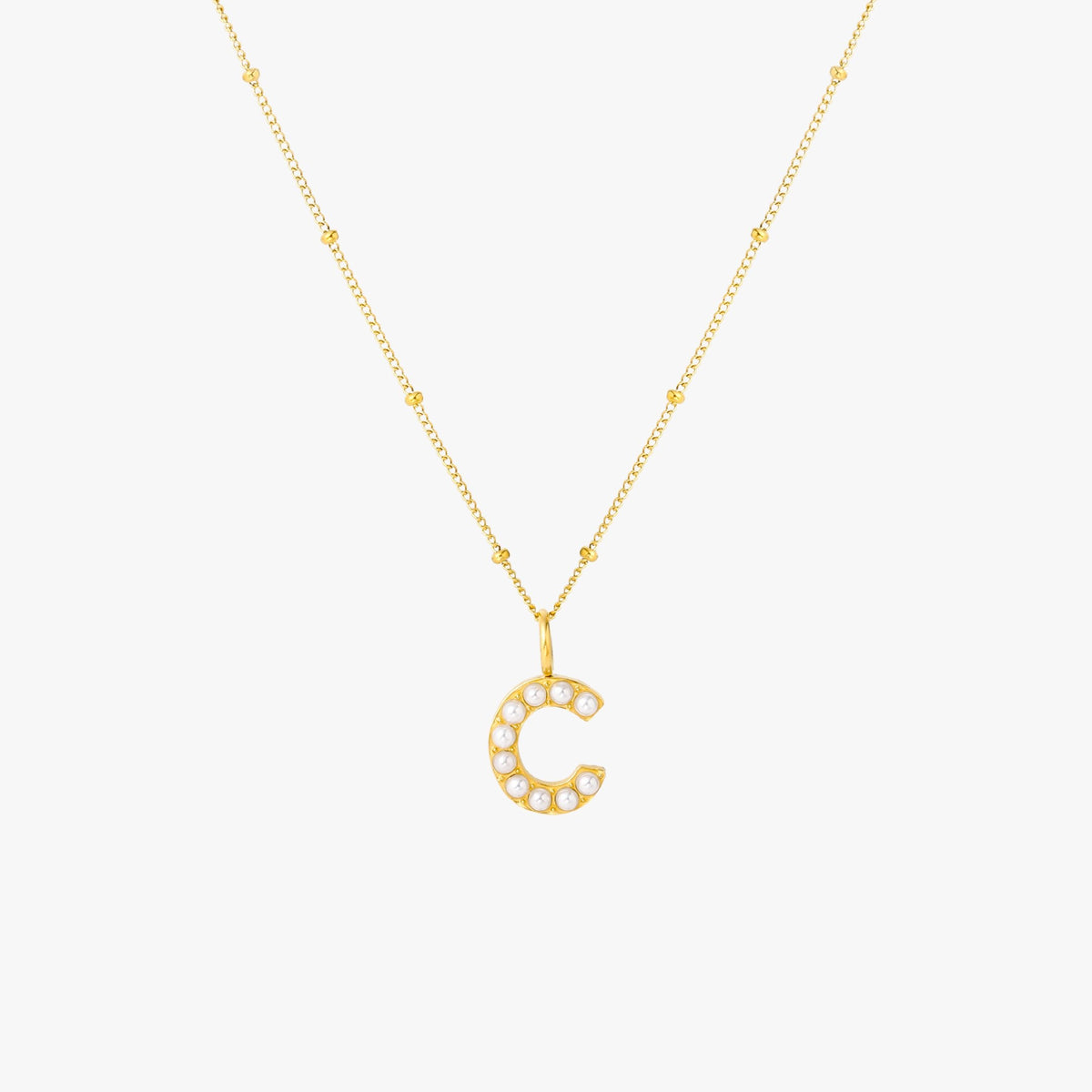 Bruce & Co Mother-of-Pearl Initial Necklace, A–Z