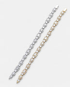 Bruce & Co Celeste – Clear Mixed-Cut Zirconia Tennis Bracelet, 8 mm, Gold-Tone