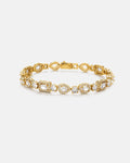 Bruce & Co Celeste – Clear Mixed-Cut Zirconia Tennis Bracelet, 8 mm, Gold-Tone