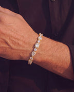 Bruce & Co Celeste – Clear Mixed-Cut Zirconia Tennis Bracelet, 8 mm, Gold-Tone