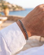 Bruce & Co Men’s Grey Moissanite Tennis Bracelet, 4 mm, 925 Sterling Silver