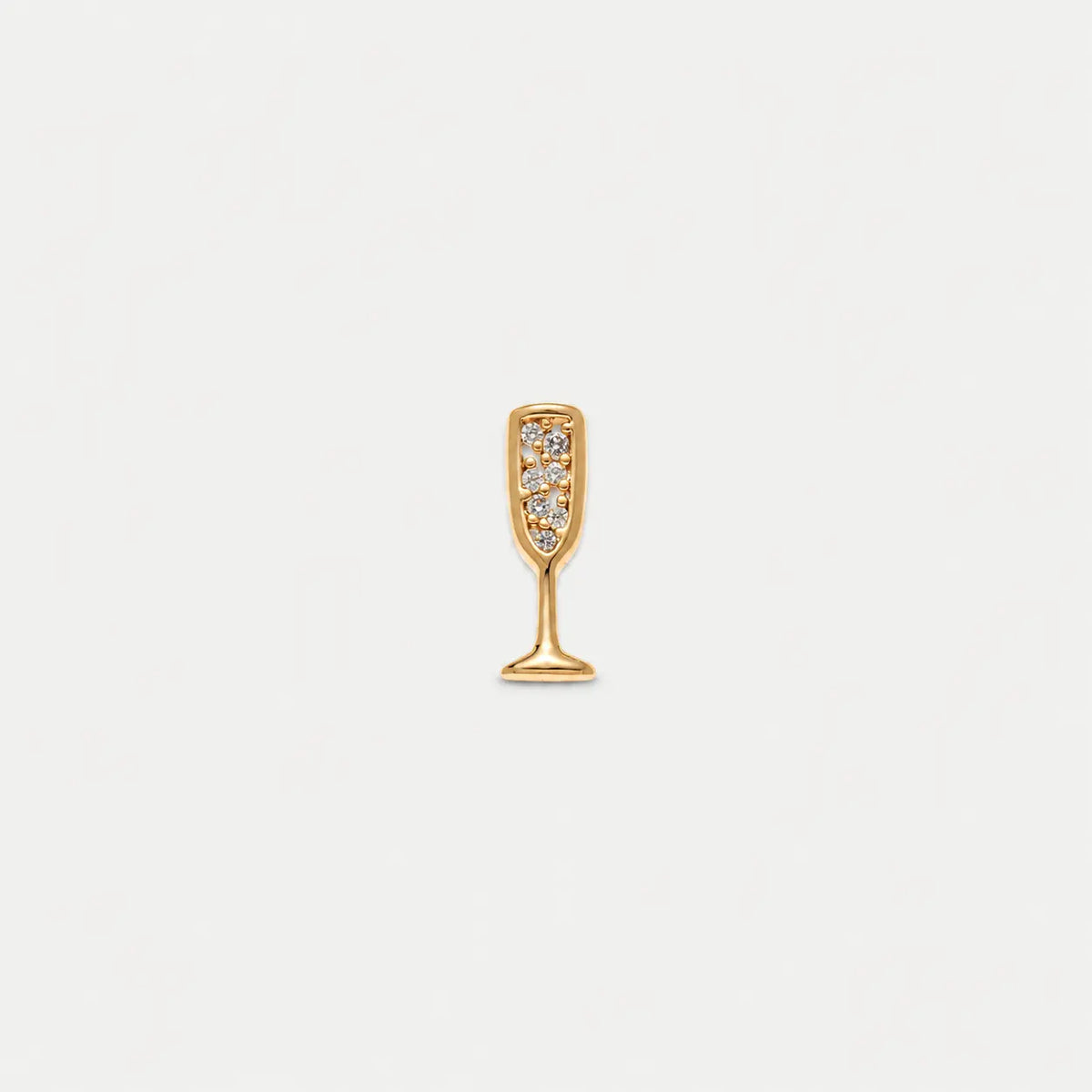 Bruce & Co Champagne Flute Charm in Gold Tone