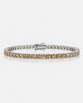 Bruce & Co Men’s Champagne Moissanite Tennis Bracelet, 4 mm, 925 Sterling Silver