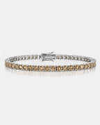Bruce & Co Men’s Champagne Moissanite Tennis Bracelet, 4 mm, 925 Sterling Silver