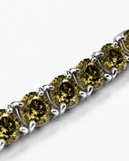Bruce & Co Men’s Champagne Moissanite Tennis Bracelet, 4 mm, 925 Sterling Silver