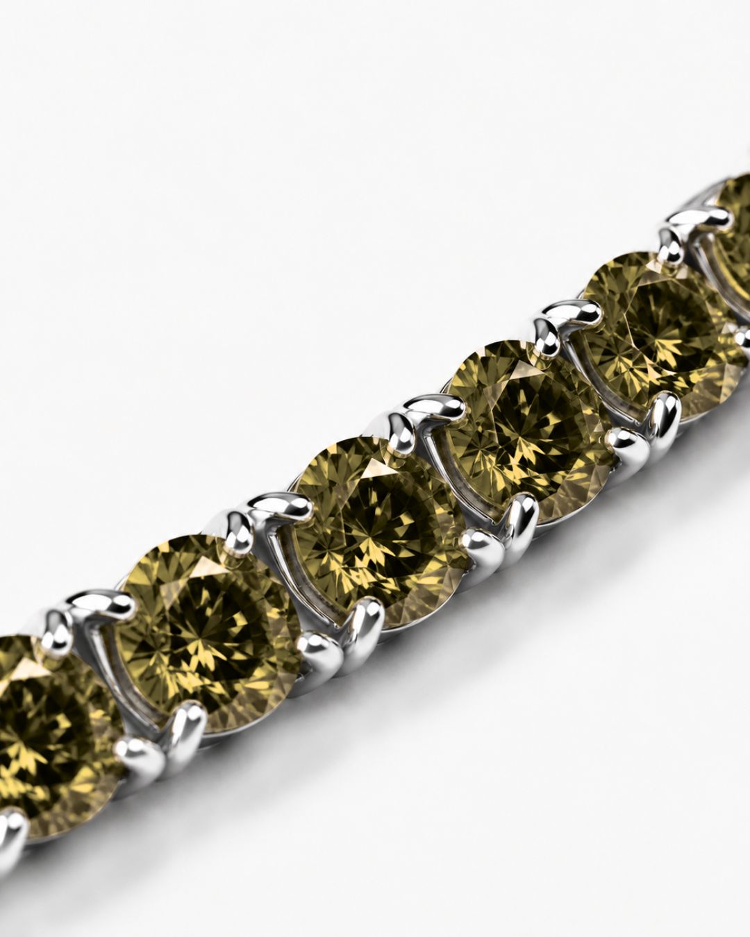 Bruce & Co Men’s Champagne Moissanite Tennis Bracelet, 4 mm, 925 Sterling Silver