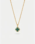 Bruce & Co Green Clover Pendant Necklace, Gold-Plated Steel