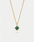 Bruce & Co Green Clover Pendant Necklace, Gold-Plated Steel