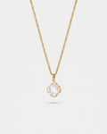 Bruce & Co Pearlescent White Clover Pendant Necklace, Gold-Plated Steel