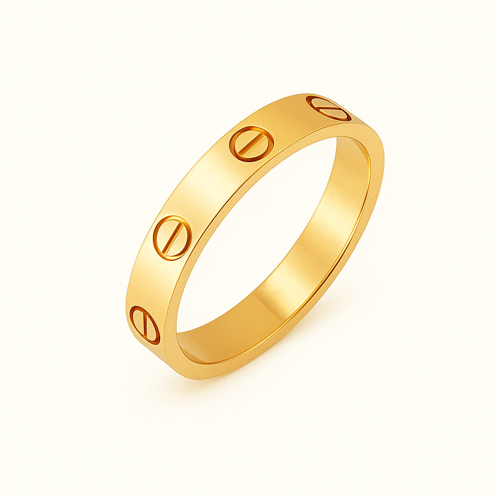 Bruce & Co Love – Slim Screw Detail Band Ring