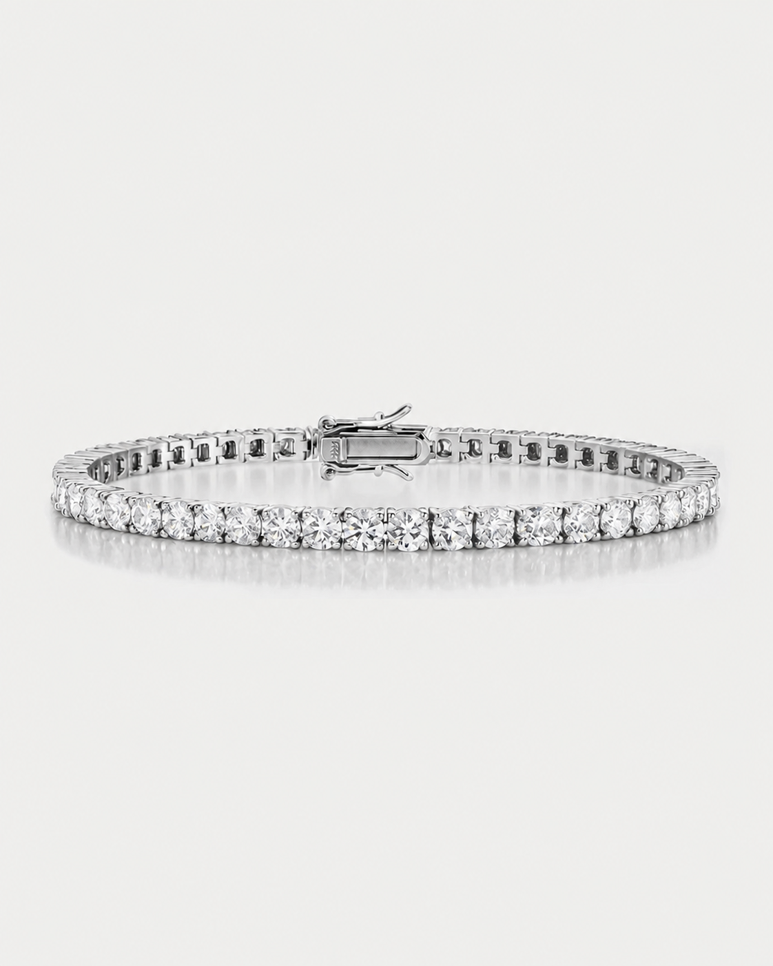 Bruce & Co Men’s Lab-Grown Moissanite Tennis Bracelet, 925 Sterling Silver, 4 mm