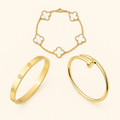 Bruce & Co Toscane – White Clover Nail and Screw Bracelet Set