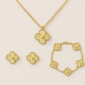 Bruce & Co Gold-Tone Clover Necklace Bracelet Earrings Set