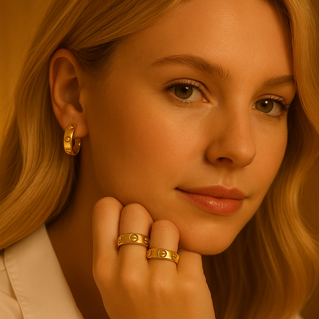 Bruce & Co Love – Screw Detail Hoop Earrings