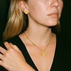 Bruce & Co Clover Stud Earrings with Beaded Border