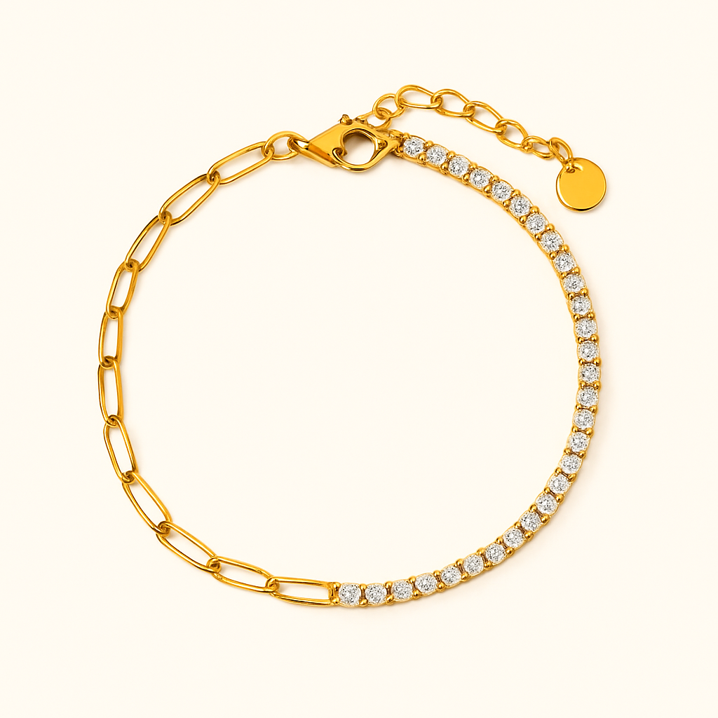 Bruce & Co Fae – Half Tennis Paperclip Bracelet