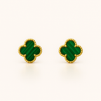Bruce & Co Clover Stud Earrings with Beaded Border