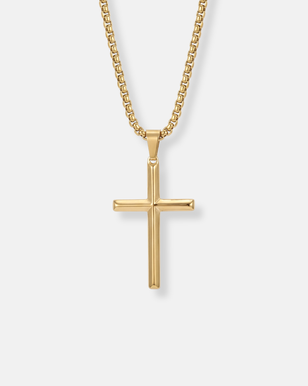 Bruce & Co Slender Christian Cross Pendant Necklace, Gold-Plated