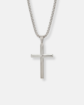 Bruce & Co Slender Christian Cross Pendant Necklace, Silver-Plated