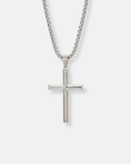 Bruce & Co Slender Christian Cross Pendant Necklace, Silver-Plated